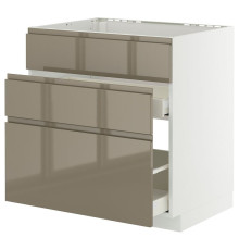 Sz stj zl+3fr/2szu, белый/Воксторп глянец темно-серо-коричневый МЕТОД / МАКСИМЕРА 395.770.53