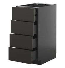 Sza stj 4fr/2n/3śr szu, черно-серый/Nickebo матовый антрацит МЕТОД / KNIVSHULT 395.875.23