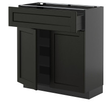Sza stj szuf/2 drz, czarnoszary/Lerhyttan bejcowane na czarno METOD / KNIVSHULT 395.875.99