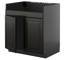 Szafka pod zlew HAVSEN 2kom, czarnoszary/Bodbyn czarny METOD 395.876.98