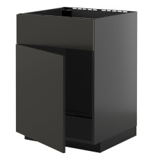 Дверца кухонного шкафа/фр, черно-серый/матовый антрацит Nickebo METOD 395.895.98