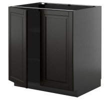 Szafka stj/półki/2 drzwi, czarnoszary/Bodbyn czarny METOD 395.897.20
