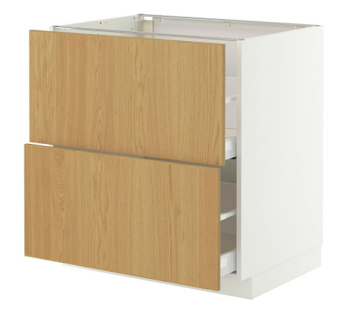 Sz stj 2fr/2w szu, biały/Sinarp okl dęb METOD / MAXIMERA 396.006.33
