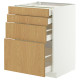 Sza st 4fr/4szu, biały/Sinarp okl dęb METOD / MAXIMERA 396.008.07