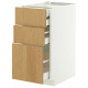 Sz stj 3fr/2n/śr/w szu, biały/Sinarp okl dęb METOD / MAXIMERA 396.008.50