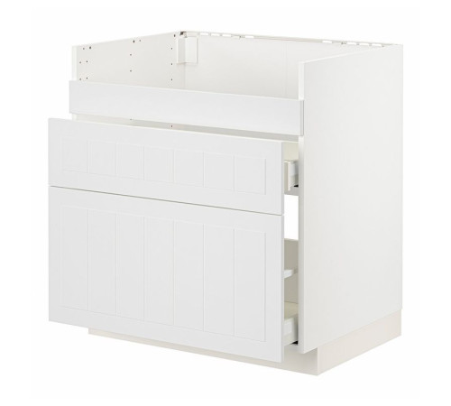Szafka pod zlew HAVSEN/3fr/2szu, biały/Stensund biały METOD / MAXIMERA 494.095.06