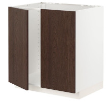 Sza p zlew/2 drz, biały/Sinarp brązowy METOD 494.563.00