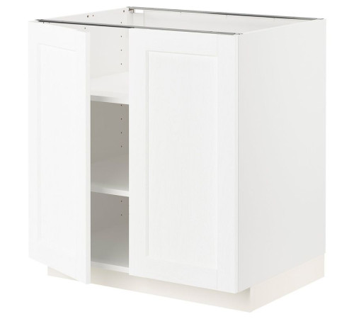 Szafka stj/półki/2 drzwi, biały Enköping/biały imitacja drewna METOD 494.733.66