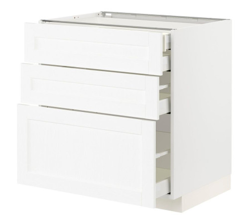 Sz stj 3fr/2n/śr/w szu, biały Enköping/biały imitacja drewna METOD / MAXIMERA 494.733.90