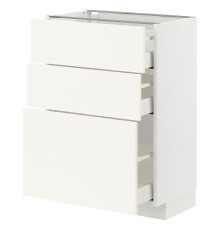 Напольный шкаф с 3 ящиками, белый/Vallstena white METOD / MAXIMERA 495.072.29