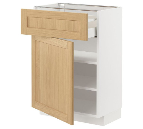 Szafka stj szu/drzwi, biały/Forsbacka dąb METOD / MAXIMERA 495.092.66