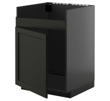 Szafka pod zlew HAVSEN 1kom, czarnoszary/Lerhyttan bejcowane na czarno METOD 495.879.14