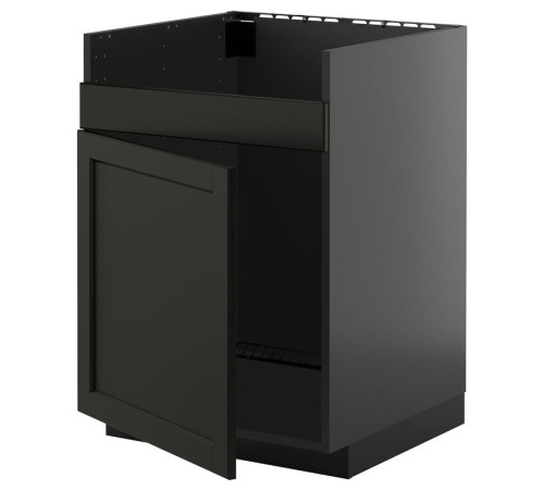 Szafka pod zlew HAVSEN 1kom, czarnoszary/Lerhyttan bejcowane na czarno METOD 495.879.14