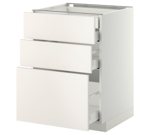 Sz stj 3fr/2n/śr/w szu, biały/Veddinge biały METOD / MAXIMERA 499.158.97