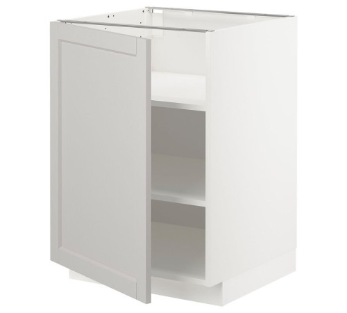 Szafka st/półki, biały/Lerhyttan jasnoszary METOD 594.635.74
