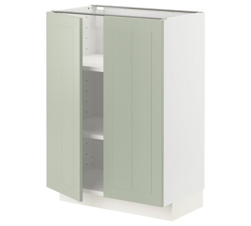 Szafka stj/półki/2 drzwi, biały/Stensund jasnozielony METOD 594.876.12