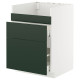 Szafka pod zlew HAVSEN/3fr/2szu, biały/Havstorp głęboki zielony METOD / MAXIMERA 595.575.39