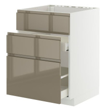 Sz stj zl+3fr/2szu, белый/Воксторп глянец темно-серо-коричневый МЕТОД / МАКСИМЕРА 595.774.34