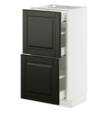 Тумба под кухонный шкаф с 2/3 ящиками, белая/черная Bodbyn METOD / MAXIMERA 595.789.09