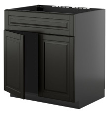 Шкаф с раковиной, 2 дверцы/фр, черно-серый/черный цвет Bodbyn METOD 595.872.06