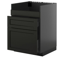 Szafka pod zlew HAVSEN/3fr/2szu, czarnoszary/Lerhyttan bejcowane na czarno METOD / KNIVSHULT 595.876.02