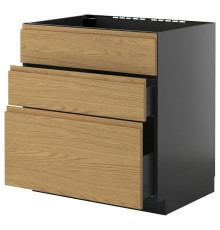 Sz stj zl+3fr/2szu, черно-серый/Воксторп под дуб МЕТОД / КНИВШУЛЬТ 595.876.78