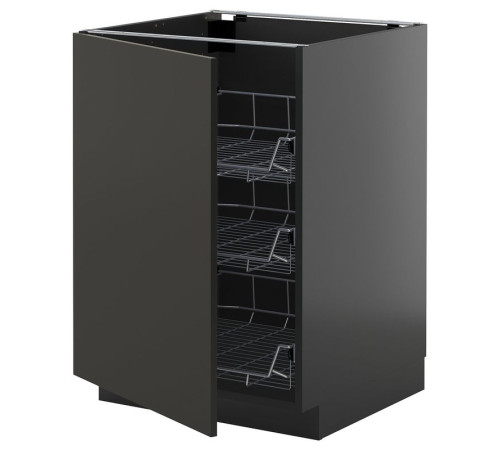 Szaf z kosz druc, czarnoszary/Nickebo matowy antracyt METOD 595.885.26