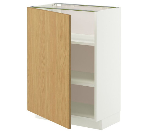 Szafka st/półki, biały/Sinarp okl dęb METOD 596.019.38