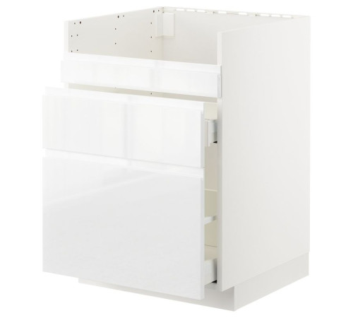 Szafka pod zlew HAVSEN/3fr/2szu, biały Maximera/Voxtorp połysk/biel METOD 692.804.23