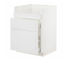 Szafka pod zlew HAVSEN/3fr/2szu, biały/Stensund biały METOD / MAXIMERA 694.095.05