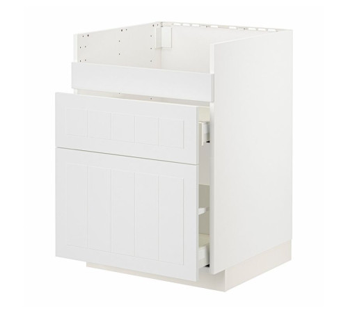 Szafka pod zlew HAVSEN/3fr/2szu, biały/Stensund biały METOD / MAXIMERA 694.095.05