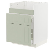 Szafka pod zlew HAVSEN/3fr/2szu, biały/Stensund jasnozielony METOD / MAXIMERA 694.867.11