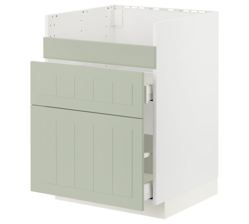Szafka pod zlew HAVSEN/3fr/2szu, biały/Stensund jasnozielony METOD / MAXIMERA 694.867.11
