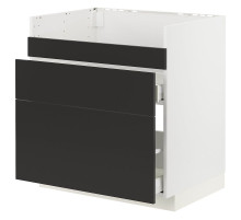 Szafka pod zlew HAVSEN/3fr/2szu, biały/Nickebo matowy antracyt METOD / MAXIMERA 694.981.01