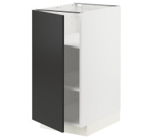 Szafka st/półki, biały/Nickebo matowy antracyt METOD 694.990.06