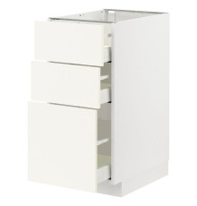 Напольный шкаф с 3 ящиками, белый/Vallstena white METOD / MAXIMERA 695.072.09