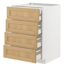 Массив 4 fr/2 n/3 ssr sz, белый/дуб Форсбака METOD / MAXIMERA 695.091.28