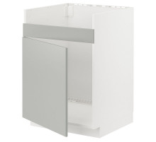 Szafka pod zlew HAVSEN 1kom, biały/Havstorp jasnoszary METOD 695.387.34