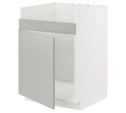 Szafka pod zlew HAVSEN 1kom, biały/Havstorp jasnoszary METOD 695.387.34