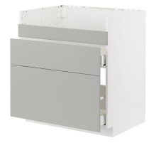 Szafka pod zlew HAVSEN/3fr/2szu, biały/Havstorp jasnoszary METOD / MAXIMERA 695.393.47
