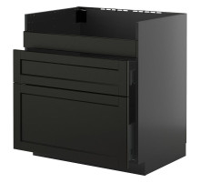 Тумба под мойку HAVSEN/3fr/2sz, черно-серая/Lerhyttan черная тонировка METOD / KNIVSHULT 695.870.98