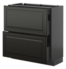 Тумба под шкаф 2fr/3sz, черно-серая/черная Bodbyn METOD / KNIVSHULT 695.892.57