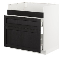 Szafka pod zlew HAVSEN/3fr/2szu, biały Maximera/Lerhyttan bejcowane na czarno METOD 792.805.21