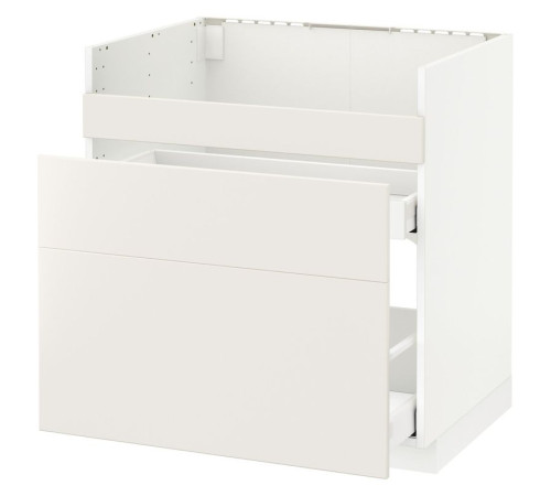 Szafka pod zlew HAVSEN/3fr/2szu, biały Maximera/Veddinge biały METOD 792.806.39