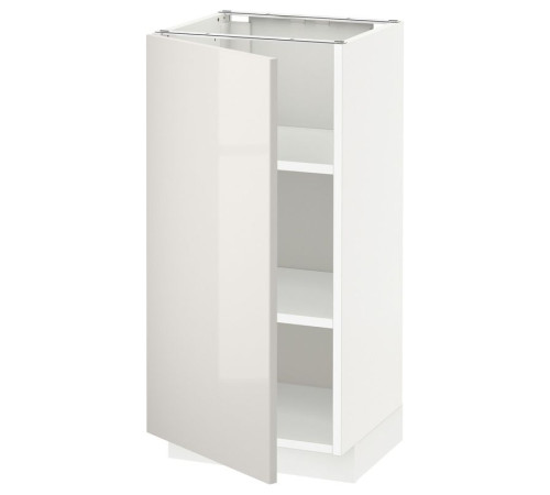 Szafka st/półki, biały/Ringhult jasnoszary METOD 794.552.43