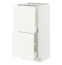 Напольный шкаф с 2 ящиками, белый/Vallstena white METOD / MAXIMERA 795.072.18