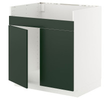 Szafka pod zlew HAVSEN 2kom, biały/Havstorp głęboki zielony METOD 795.575.43