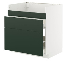 Szafka pod zlew HAVSEN/3fr/2szu, biały/Havstorp głęboki zielony METOD / MAXIMERA 795.575.81