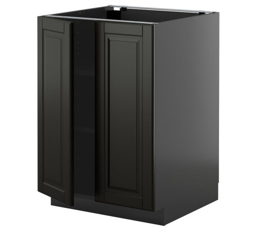 Szafka stj/półki/2 drzwi, czarnoszary/Bodbyn czarny METOD 795.869.27
