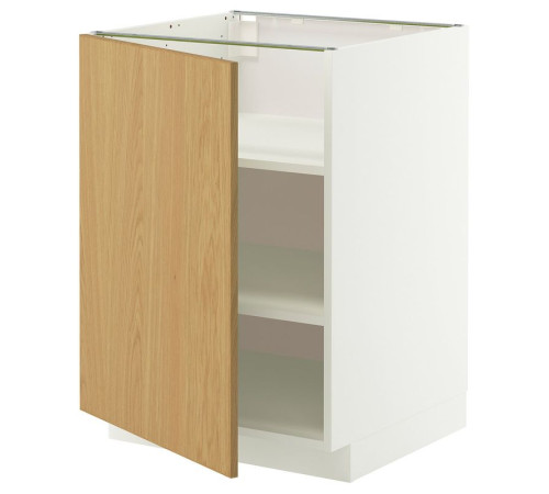 Szafka st/półki, biały/Sinarp okl dęb METOD 796.014.52